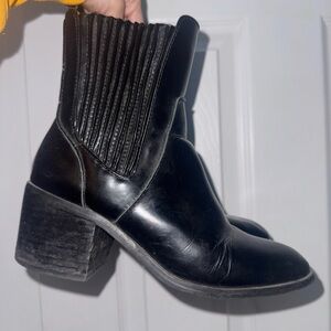 Jeffrey Campbell Black Leather Ankle Booties
